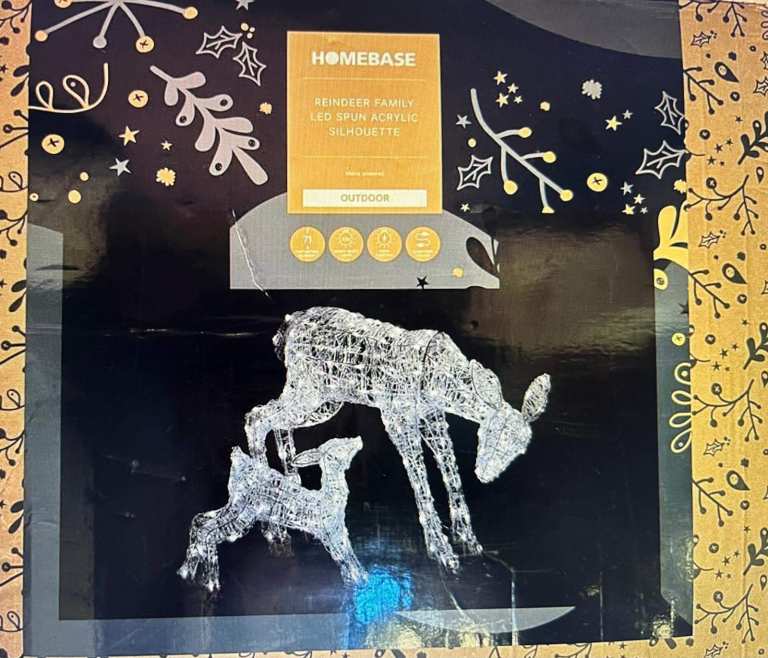 Reindeer Family LED Spun Acrylic Silhouette