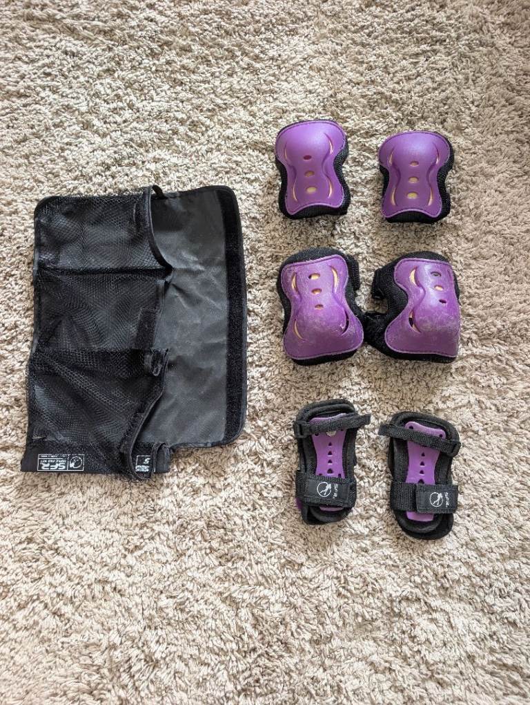 SFR Triple Pad Set - Knee, Elbow, Wrist Pads, Purple, Size S