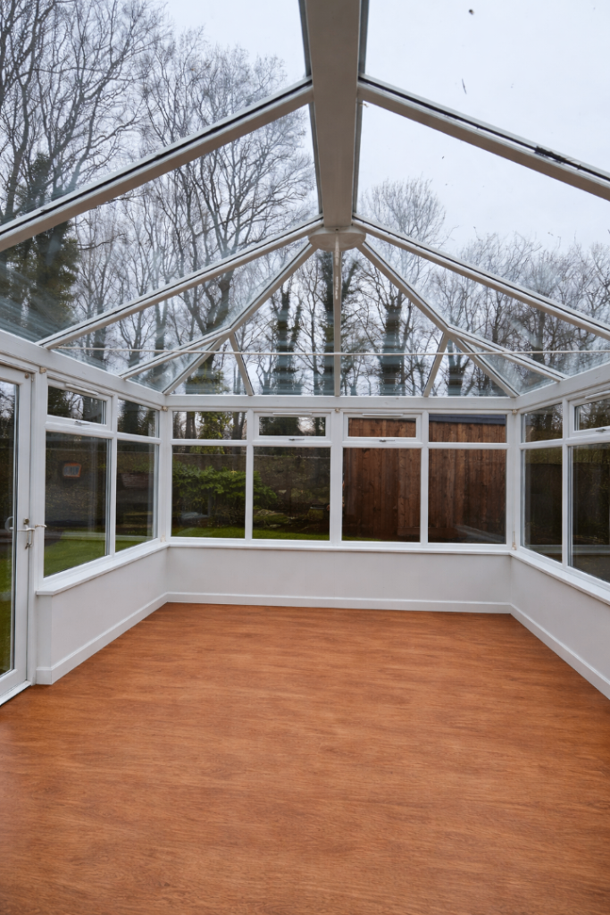 Conservatory with full glass roof
