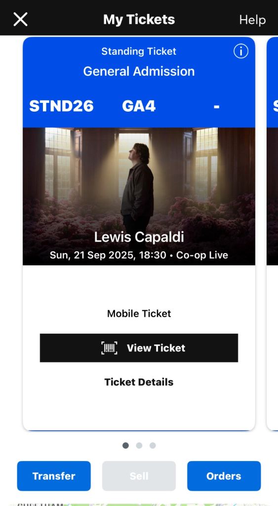 Lewis Capaldi/sky Newman ticket