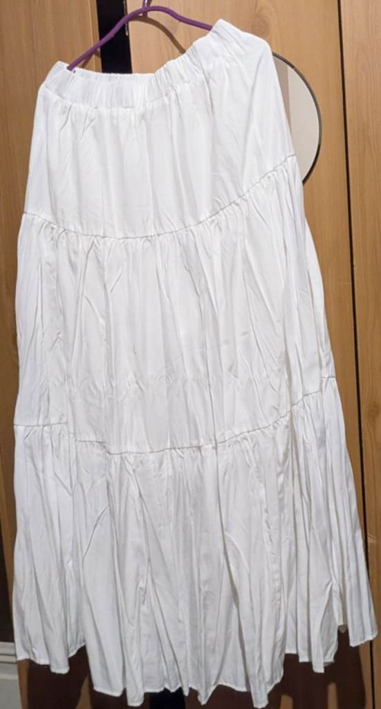White Tiered Maxi Skirt – New