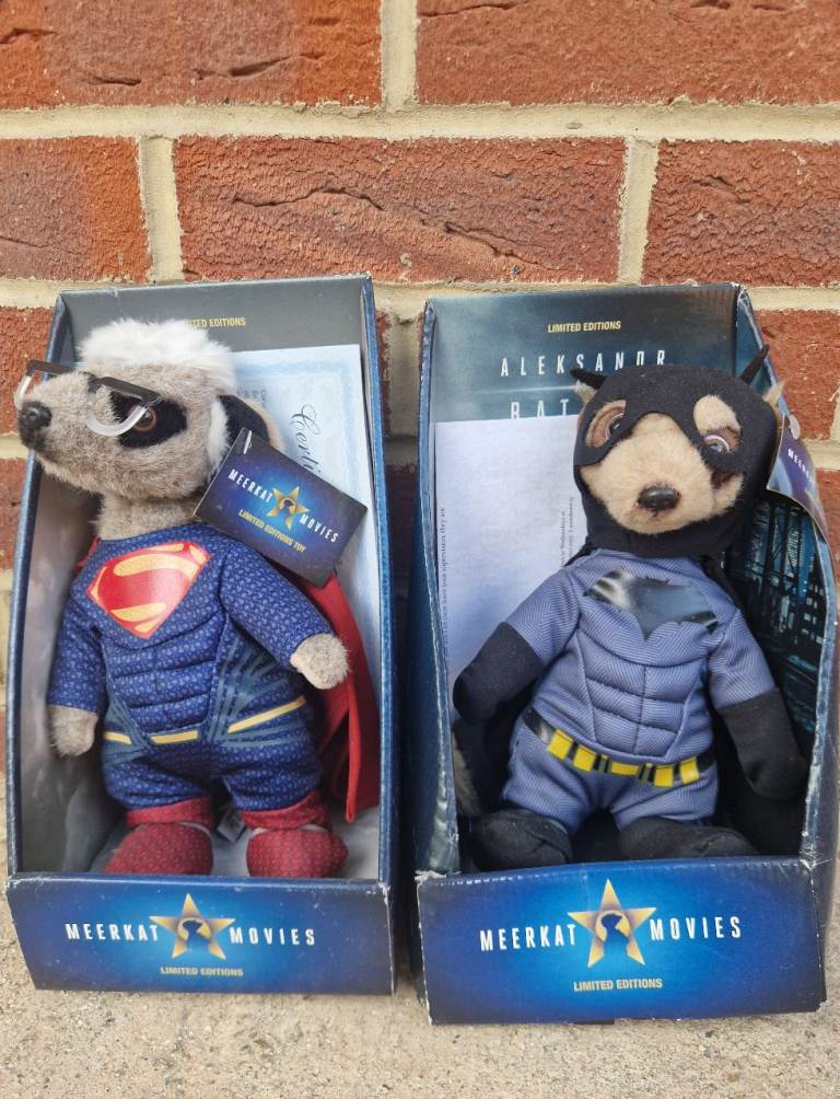 Compare The Meerkat Toys unopened, boxed and with certificates