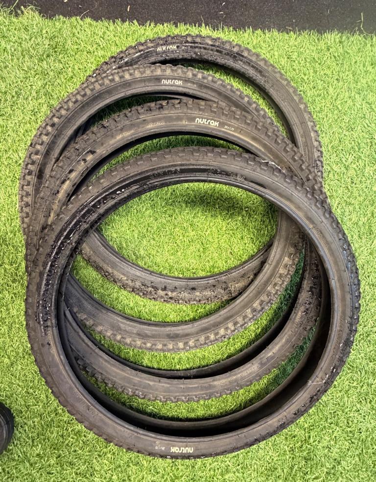 4x Nutrak knobbly tyres 20" x 1.75 47-406, kids mountain bike bmx job lot, £16