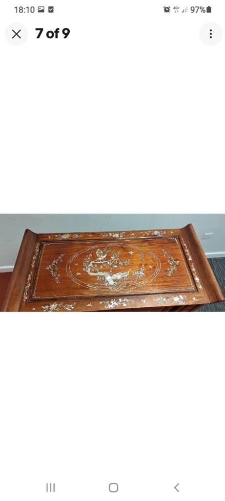 Vintage Mother of Pearl Inlaid Cabinet  Bar