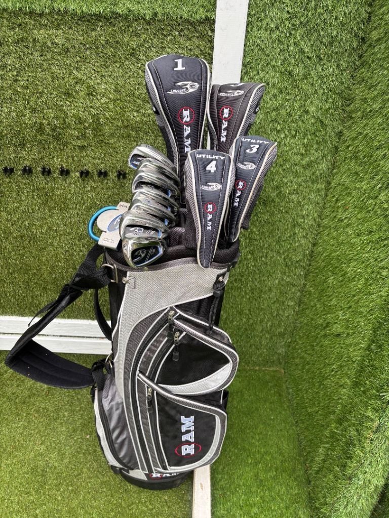 RAM Concept SG Full Golf Set 5–SW + 460cc Driver, Hybrids, Putter & Cart Bag UK delivery available