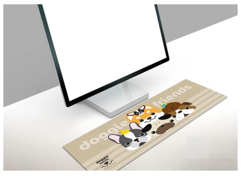 Doggie Friends Desk Mat - Cute Dog Design, New 80cm x 30cm