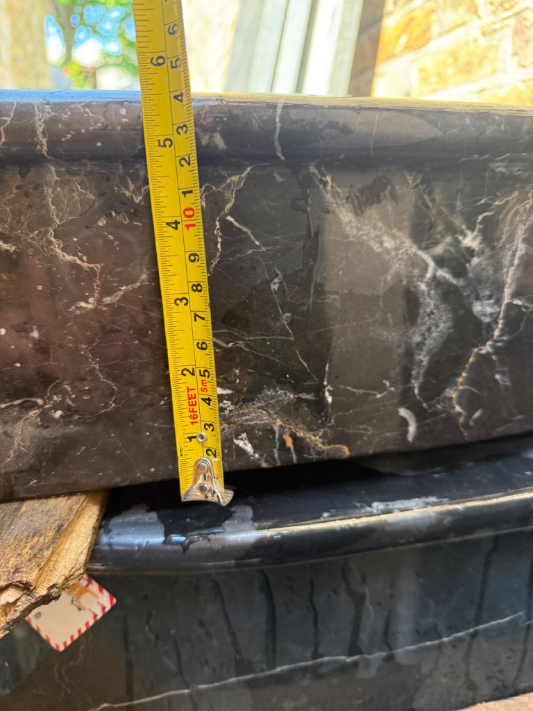 Marble bathroom sink.