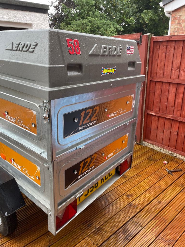 Erde 122 double height trailer with lockable hardtop