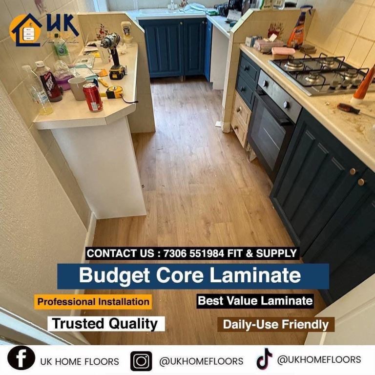 Budget Core Laminate Flooring - Professional Installation Available