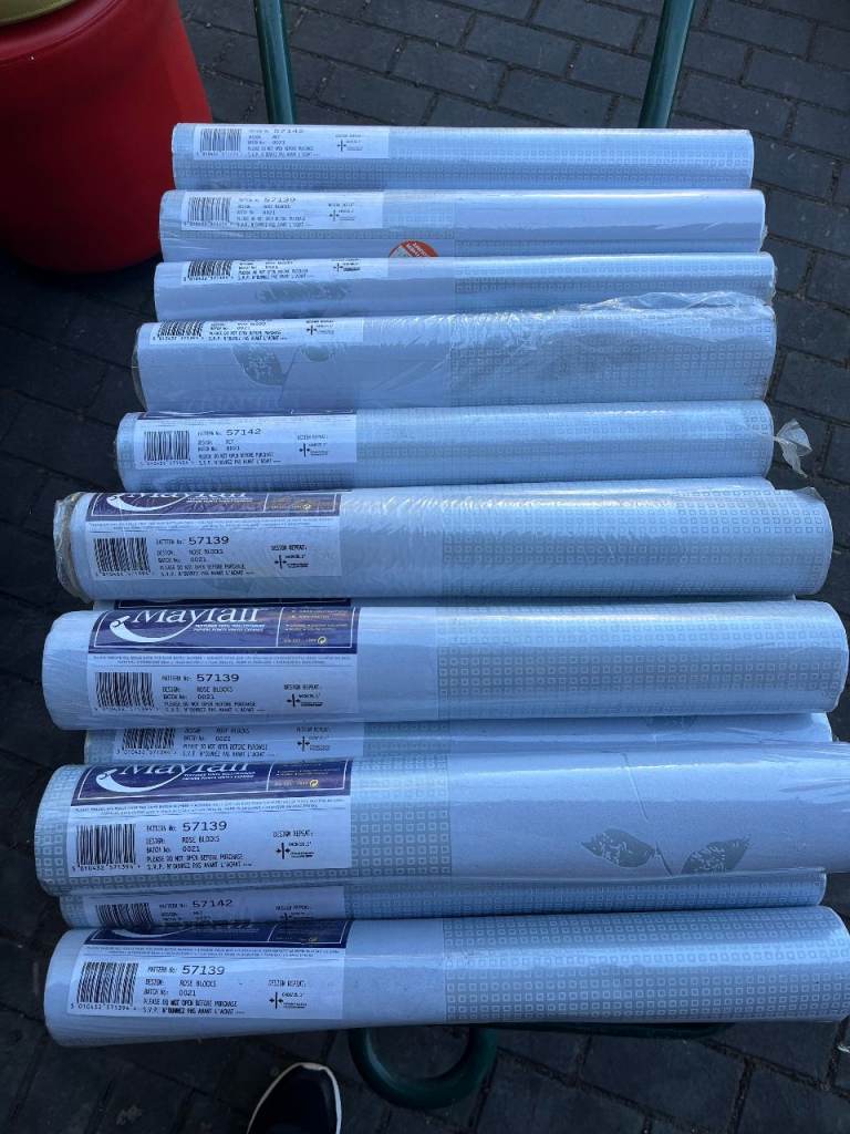 12 rolls of Mayfair Wallpaper Blue
