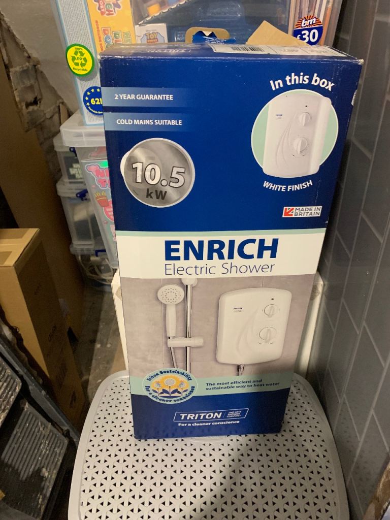 Triton Enrich 10.5kW Electric Shower - White Finish, New in Box