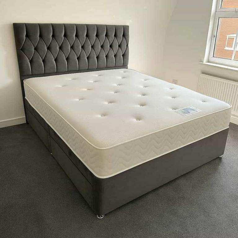 Brand New Double Size Divan Bed With Mattress - King Size Beds - Colors Available COD 🚚🚚