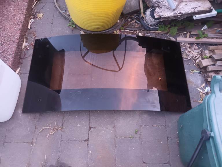 image for Curved glass if an electric fire 