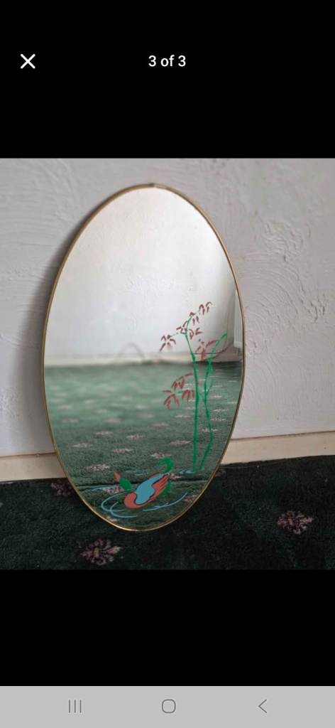 Retro vintage mirror tiki style 29x16