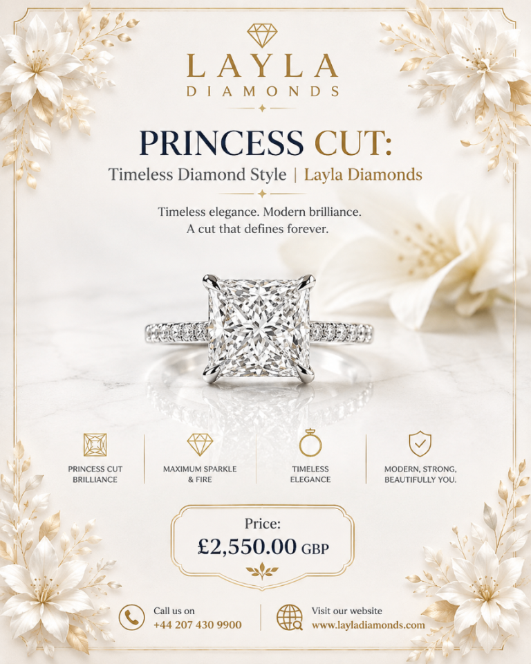 Layla Diamonds Princess Cut Ring - New, Timeless Diamond Style