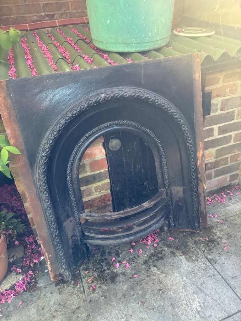 Antique cast iron fireplace 