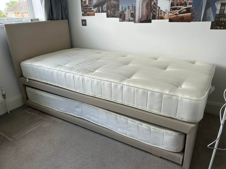 image for Single bed with pull-out second bed and two mattresses