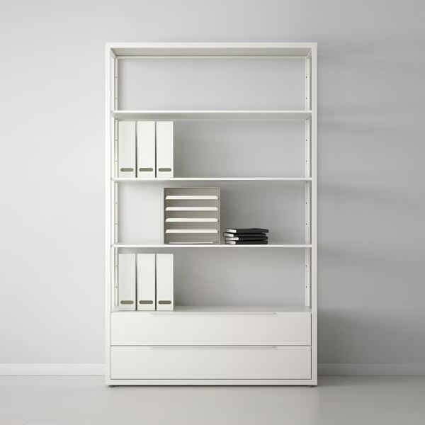 White metal ikea adjustable shelving units 118x193 cm