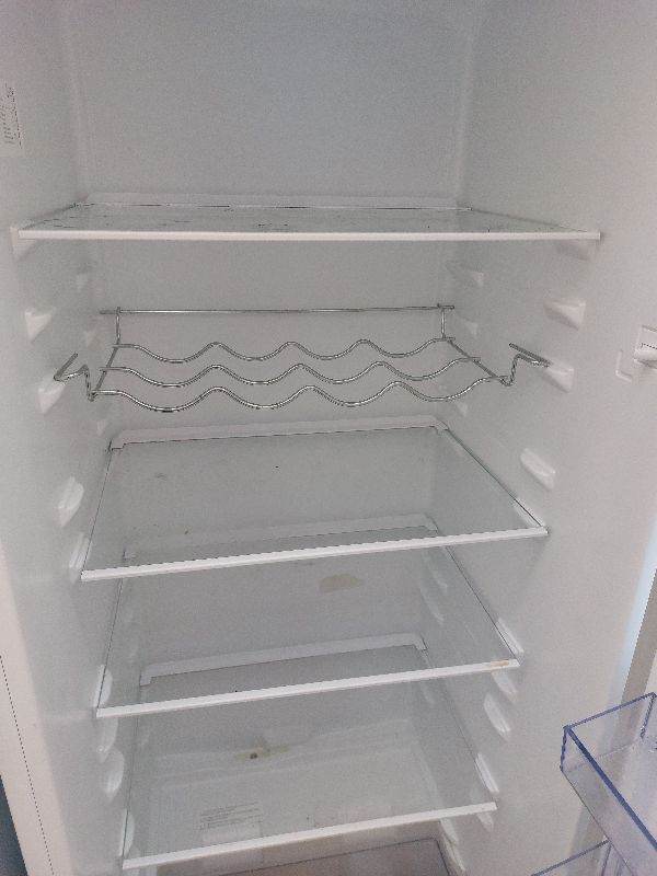White Freestanding Fridge Freezer with Wine Rack - Good Condition