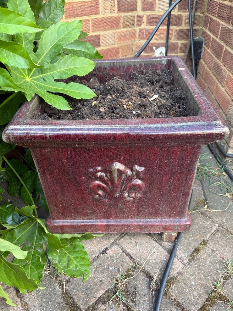 Large Red Ceramic Garden Planter Pot
