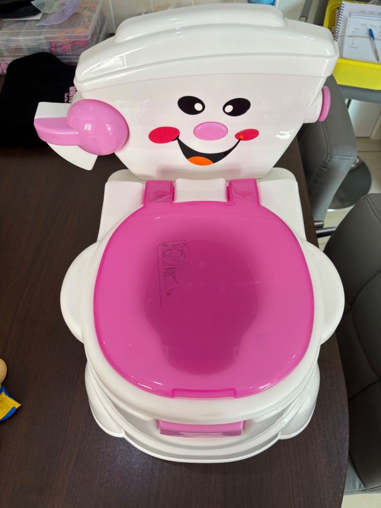 Kids' Pink and White Potty Training Toilet – Good Condition