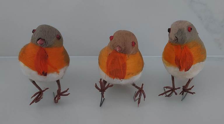 3 Robin Christmas Tree Ornaments