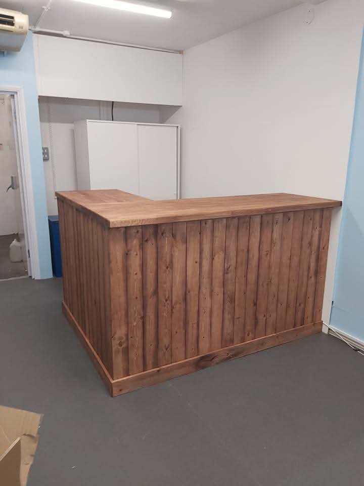 L-shaped Wooden Retail Counter – Good Condition