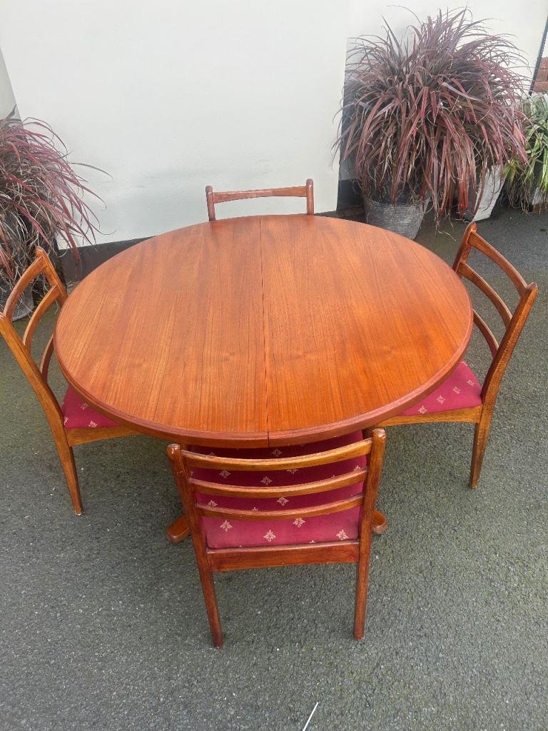 CJ Rosengaarden Danish table and 4 retro chairs 