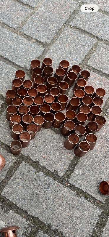 50 x 22mm Copper soldered connector. 