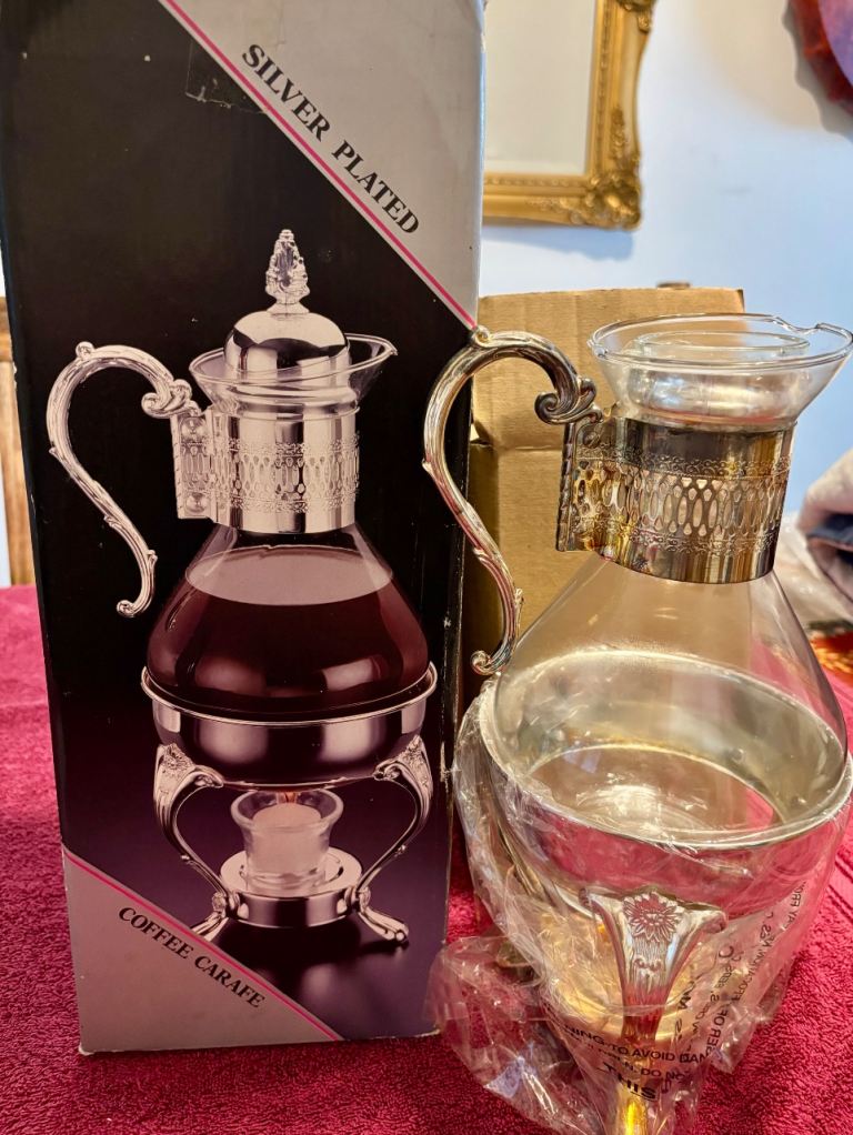 Vintage Silver Plated Coffee Carafe & Candle Warmer