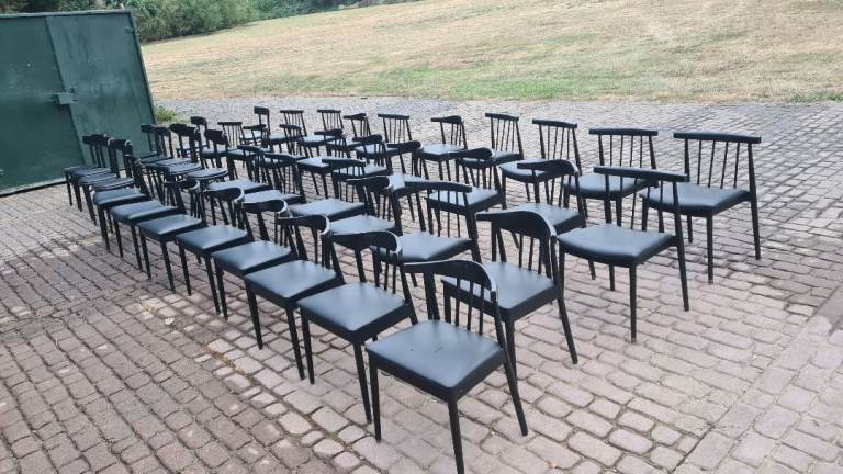 JOB LOT 43 Black Commercial Dining Chairs Cafe Restaurant Venue Event Seating
