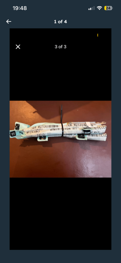 MERCEDES BENZ E CLASS W213 PASSENGER SIDE CURTAIN AIR BAG 2138600902