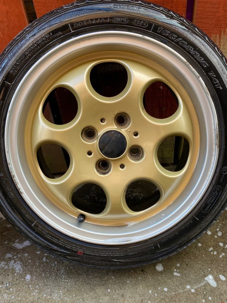 Brand new tyres with alloys, spacers and extended bolts for 107 Aygo C1