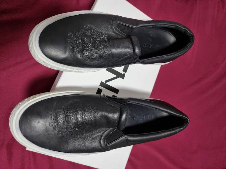 Authentic Kenzo K-Skate Tiger Head Leather Slip-On Trainers