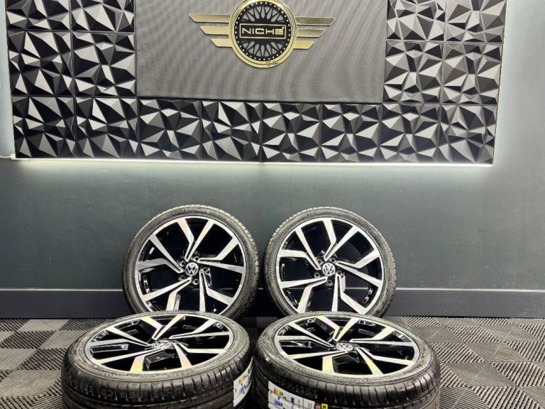 18” inch vw brescia club sport alloys wheels 5x112 golf r gtd gti gte caddy 