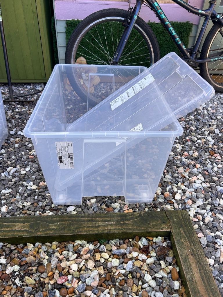 IKEA SAMLA 130L Transparent Storage Box with Lid
