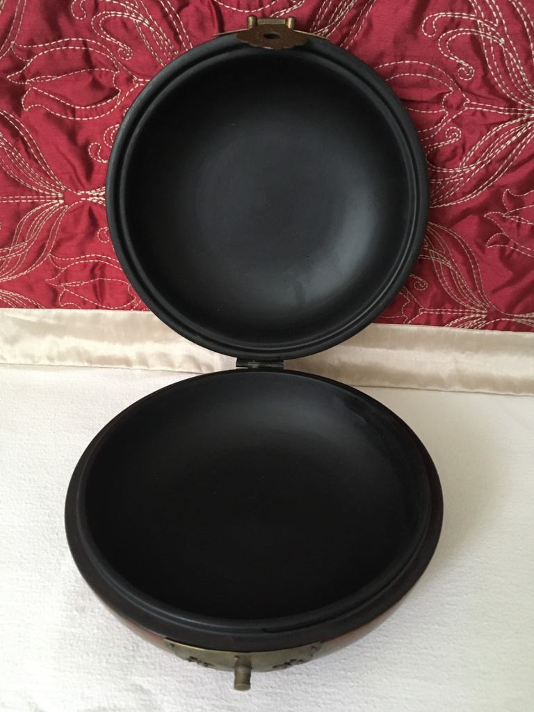 Feng Shui Chinese Dragon & Phoenix Round Wooden Storage Box Jewellery