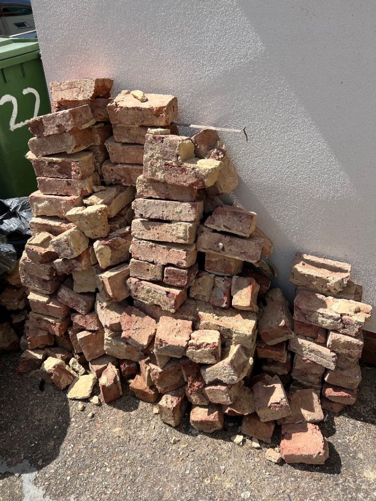 Reclaimed Red Bricks and Concrete Slabs - Fair Condition