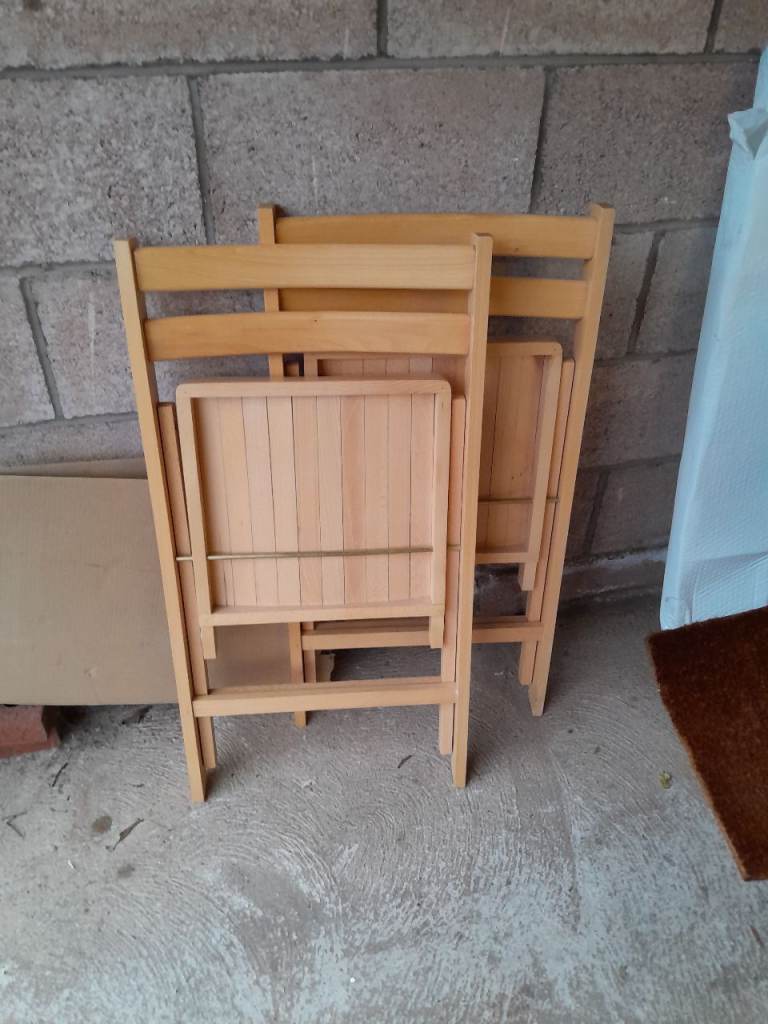 image for Two Wooden Folding Chairs