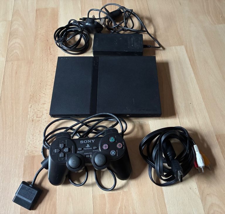 PlayStation 2 Slimline SCPH-77004 PAL – Fully Working – Controller & Cables