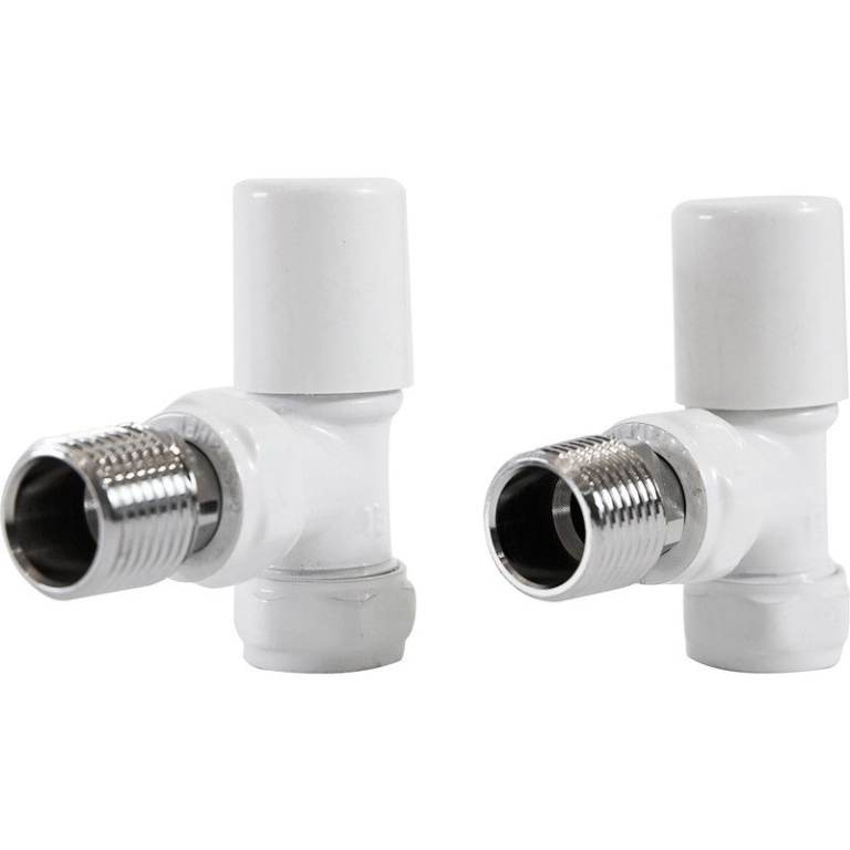 Made4Trade Modern Towel Radiator Valve White Straight 15mm
