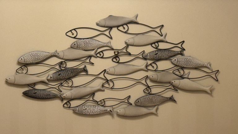 image for Metal Wall Art - Group of Fish