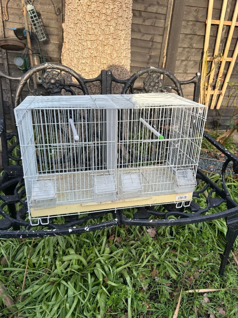 Bird cage double with divider 