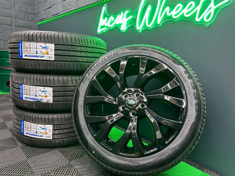 Genuine Range Rover 21" Powder Coated Black Style 7001 - Sport Vogue Discovery & NEW tyres!