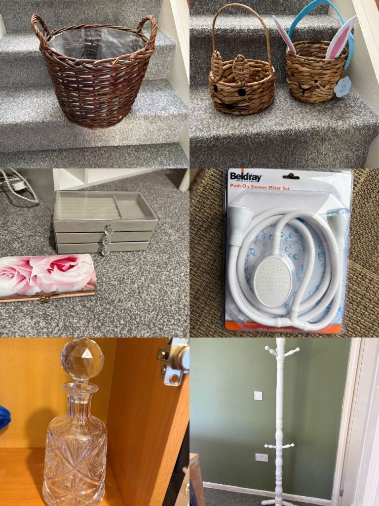 Wicker Basket with Liner – Brown, Good Condition£15 all
