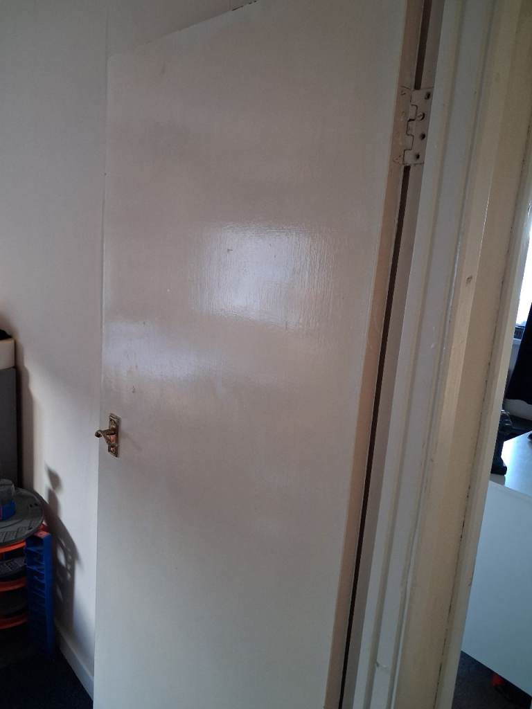 White Internal Door with Hinges and Handle
