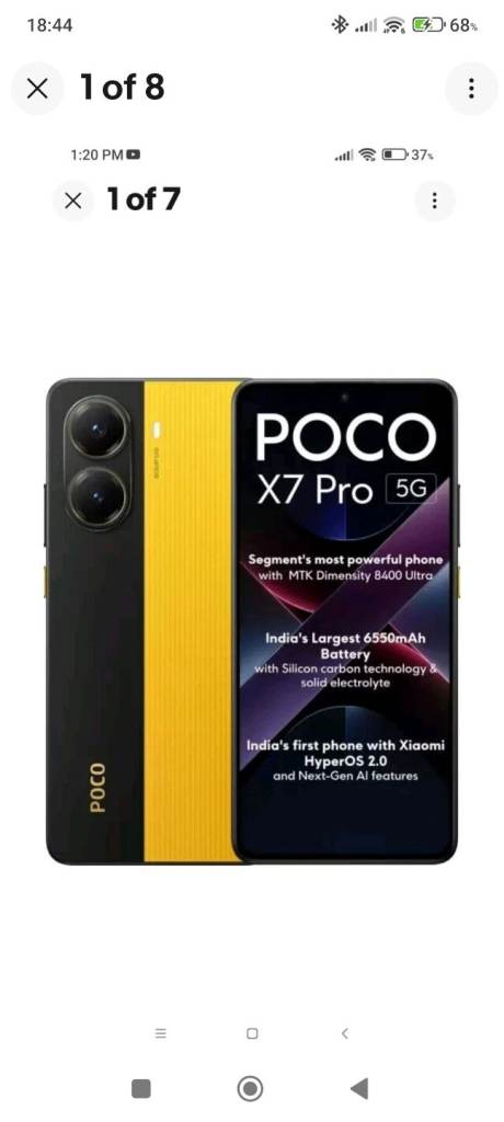 New Xiaomi Poco X7 Pro 5G 6.67" 8GB/256GB 50MP  Dimensity8400U 6000mAh Global