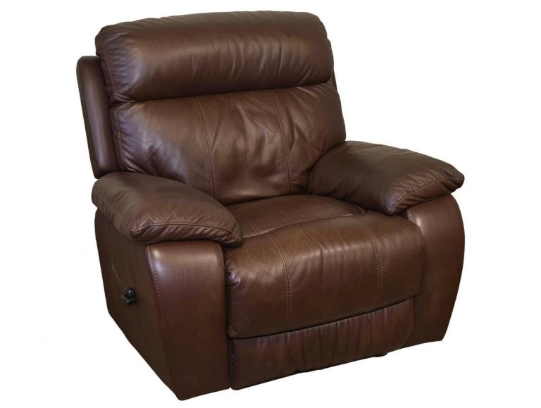 Comfortable Brown Leather Manual Recliner Armchair - Very Good Condition