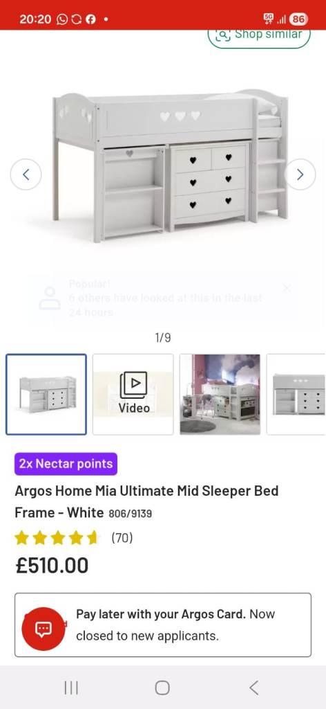 Mid sleeper single bed 
