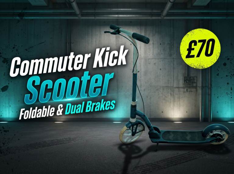 Adult / Teen Commuter Kick Scooter – Big Wheels, Foldable, Dual Brakes